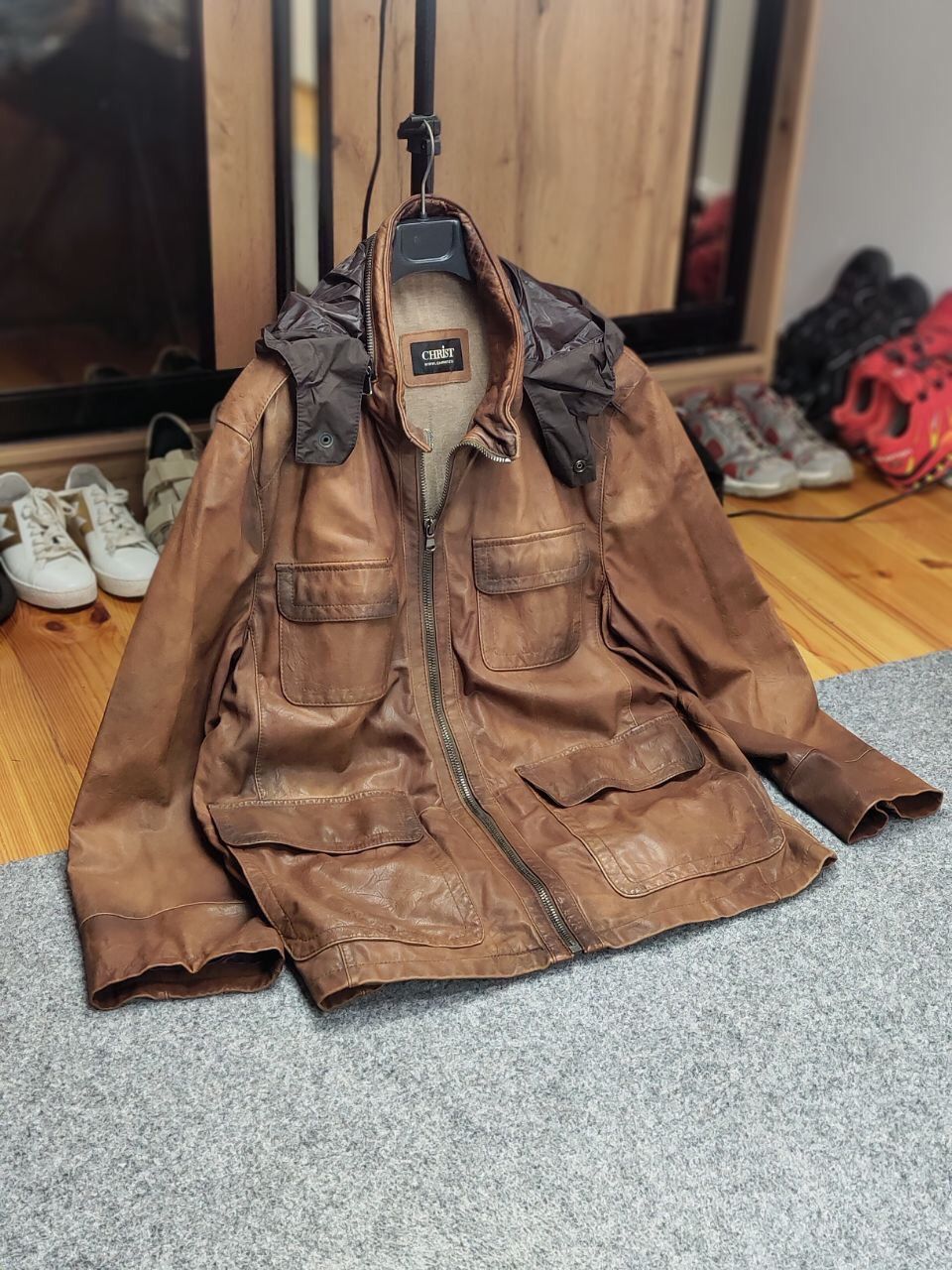 Vintage Werner Christ premium men's brown Leather Jacket Size US L / EU 52-54 / 3 - 25 Thumbnail