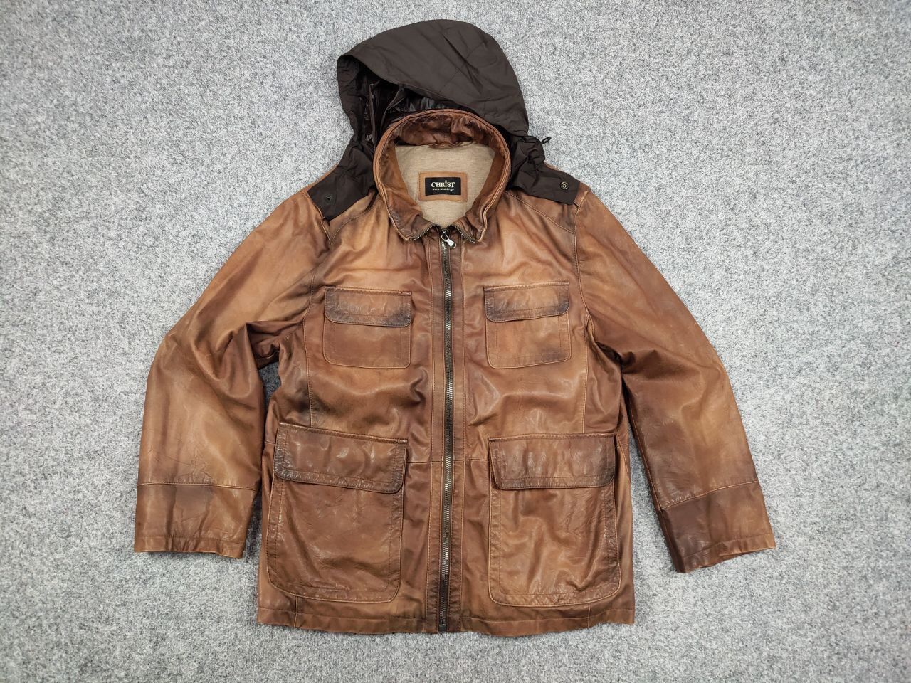 Vintage Werner Christ premium men's brown Leather Jacket Size US L / EU 52-54 / 3 - 14 Thumbnail