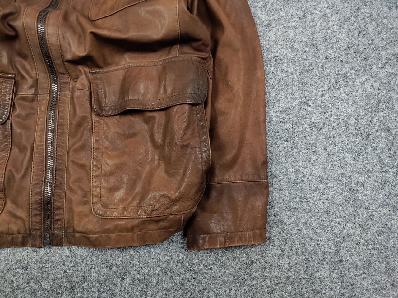 Vintage Werner Christ premium men's brown Leather Jacket Size US L / EU 52-54 / 3 - 10 Thumbnail