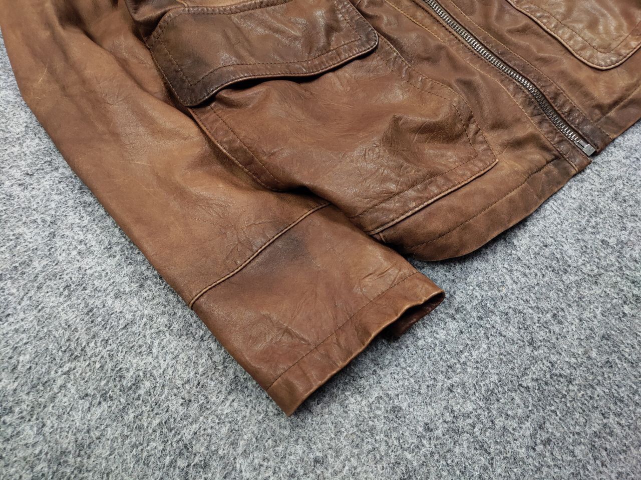 Vintage Werner Christ premium men's brown Leather Jacket Size US L / EU 52-54 / 3 - 6 Thumbnail