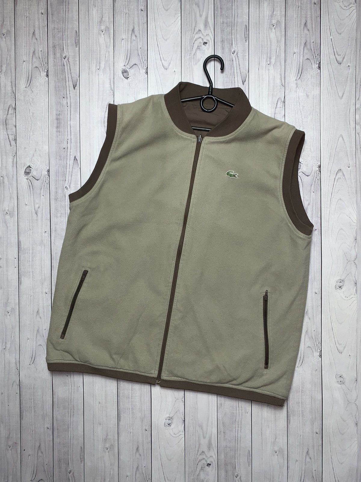 Lacoste × Vintage Vintage chemise Lacoste logo vest brown/ Beige Size US XXL / EU 58 / 5 - 2 Thumbnail