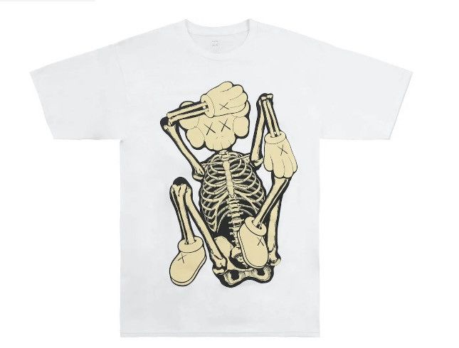 KAWS Skeleton New Fiction White Tee-Shirt