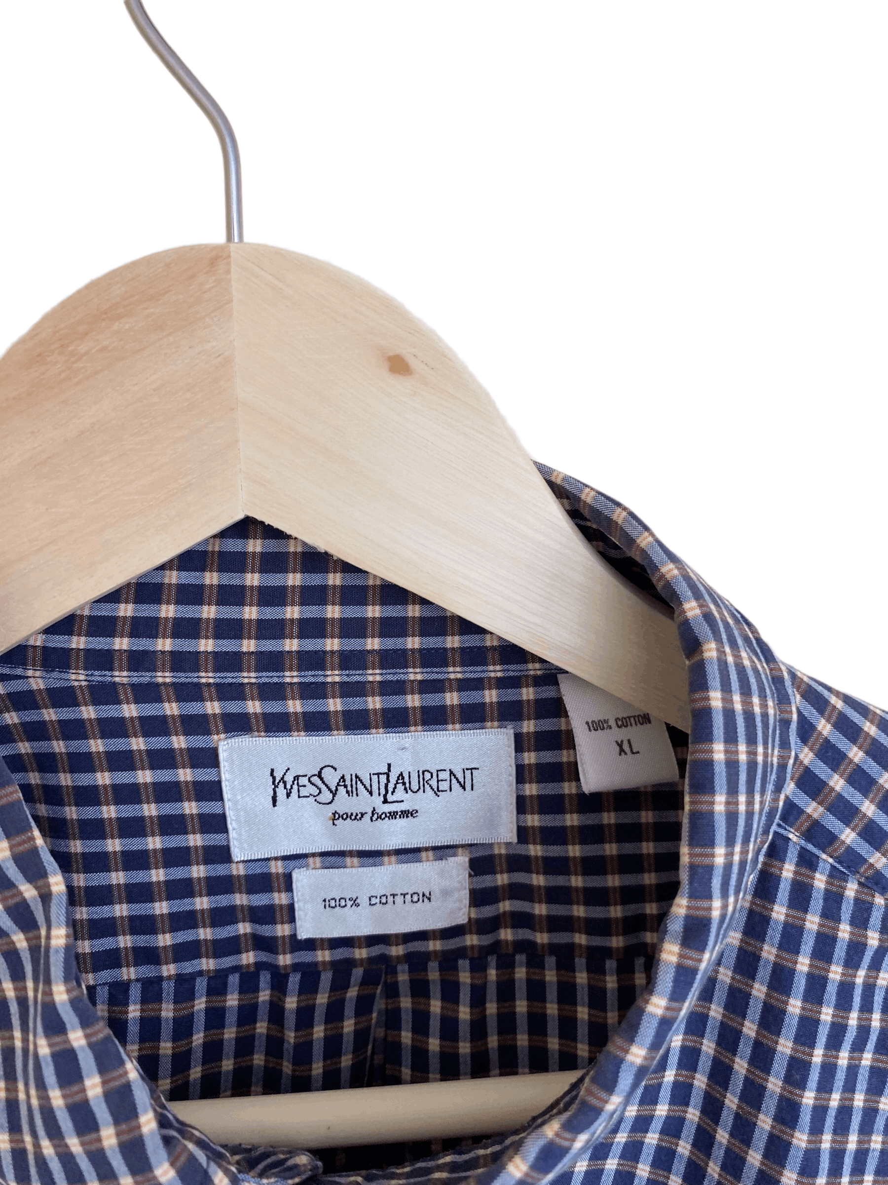 Vintage Yves Saint Laurent YSL checkered shirt, size XL Size US XL / EU 56 / 4 - 3 Thumbnail
