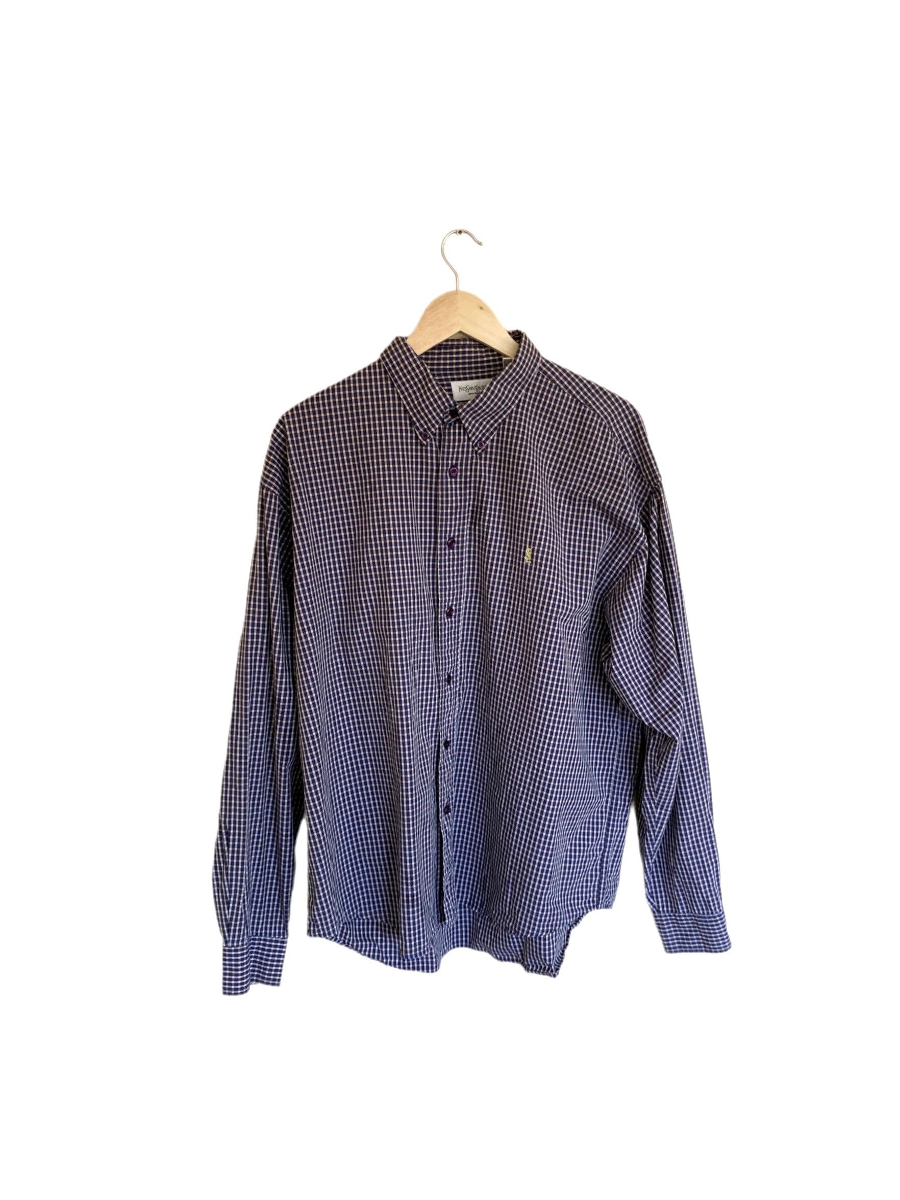 Vintage Yves Saint Laurent YSL checkered shirt, size XL Size US XL / EU 56 / 4 - 1 Thumbnail