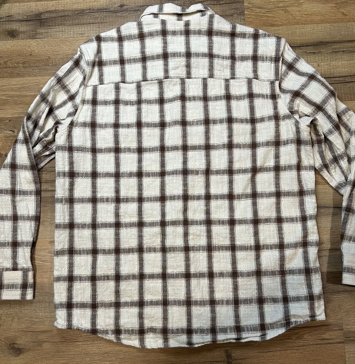 Vintage Vintage Zara checkered Flannel in White/Cream and Brown Size US XL / EU 56 / 4 - 5 Thumbnail