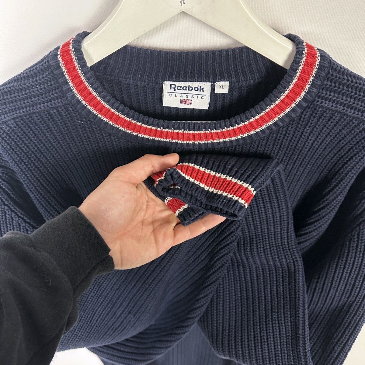 Reebok Vintage 90s Knitted Embroidered logo Reebok sweater rare Size US XL / EU 56 / 4 - 3 Thumbnail