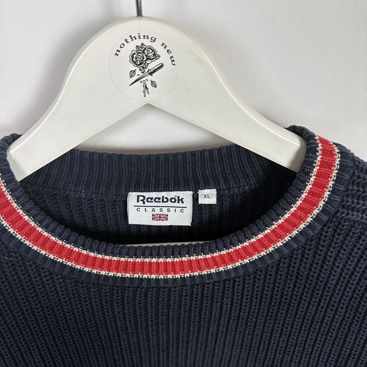 Reebok Vintage 90s Knitted Embroidered logo Reebok sweater rare Size US XL / EU 56 / 4 - 5 Thumbnail