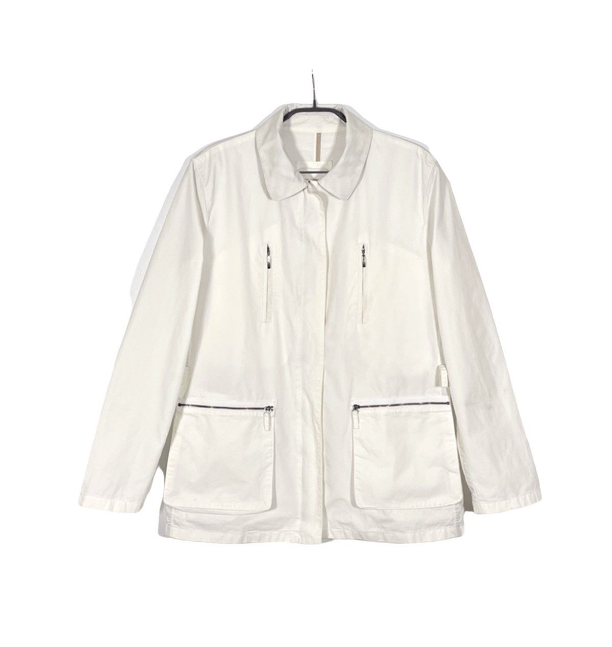 Burberry Vintage Burberry Zip Cotton Jacket Women's Sz 44 White Size M / US 6-8 / IT 42-44 - 1 Thumbnail
