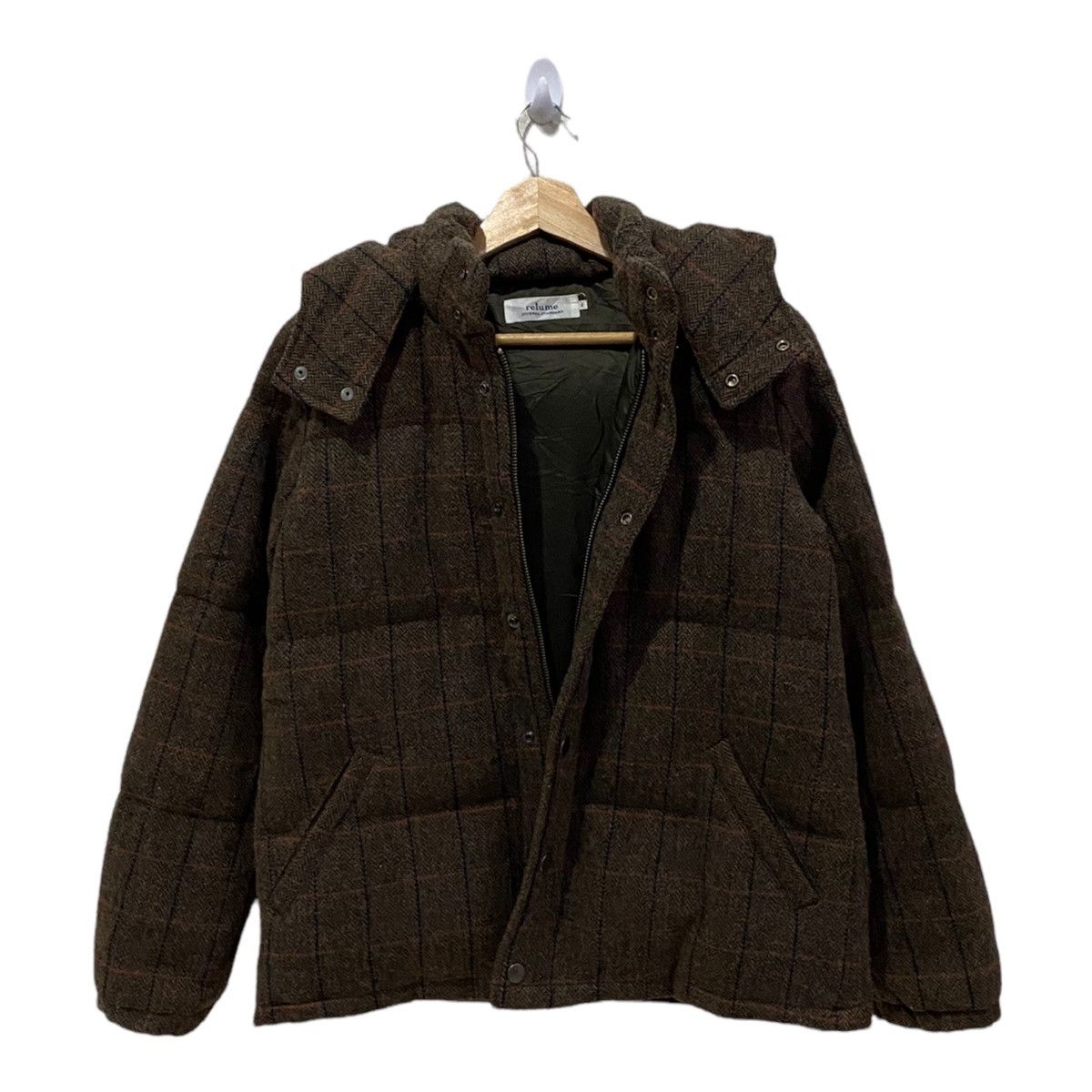 Japanese Brand JOURNAL STANDARD FILL DOWN FEATHER WOOL HOODED PUFFER JACKET Size US S / EU 44-46 / 1 - 2 Thumbnail