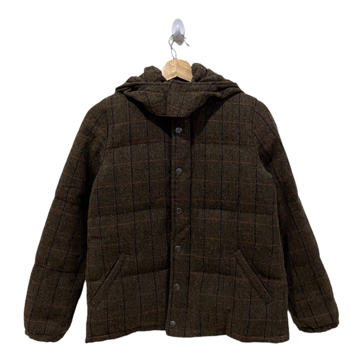 Japanese Brand JOURNAL STANDARD FILL DOWN FEATHER WOOL HOODED PUFFER JACKET Size US S / EU 44-46 / 1 - 3 Thumbnail