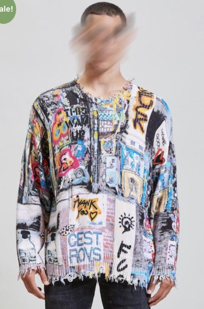 R13 Graffiti sweater. Medium Size US M / EU 48-50 / 2 - 2 Thumbnail