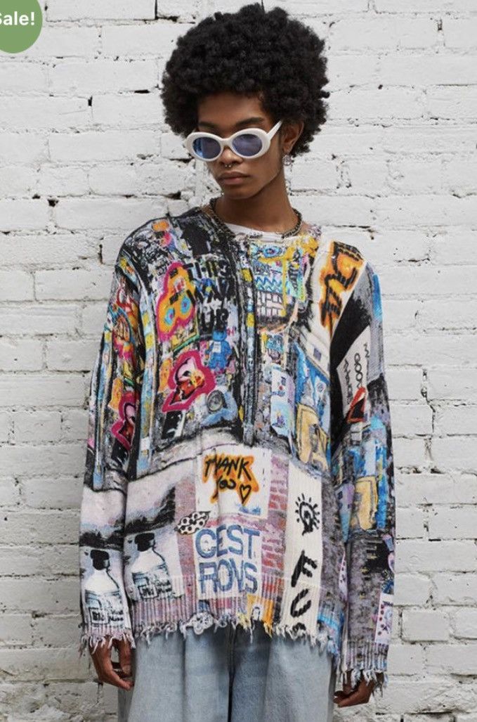 R13 Graffiti sweater. Medium Size US M / EU 48-50 / 2 - 1 Thumbnail