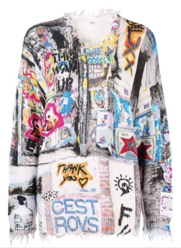 R13 Graffiti sweater. Medium Size US M / EU 48-50 / 2 - 5 Thumbnail