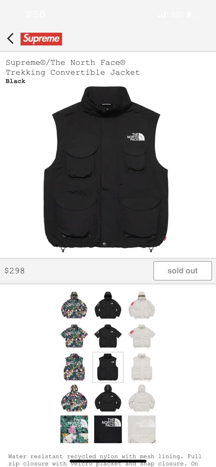 Supreme The North Face Trekking Convertible Jacket Black