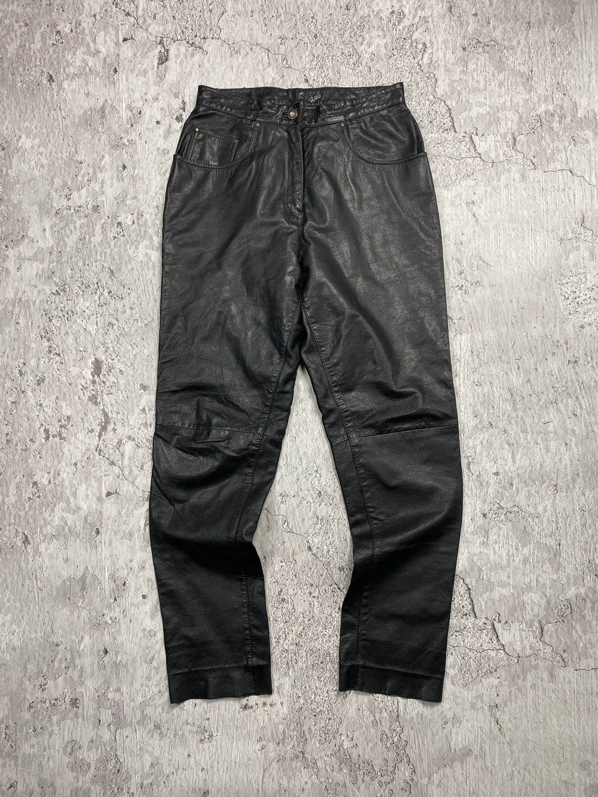 Leather × Vintage Vintage 90s LEATHER PANTS like Isabel Marant Margiela Size US 31 - 2 Thumbnail