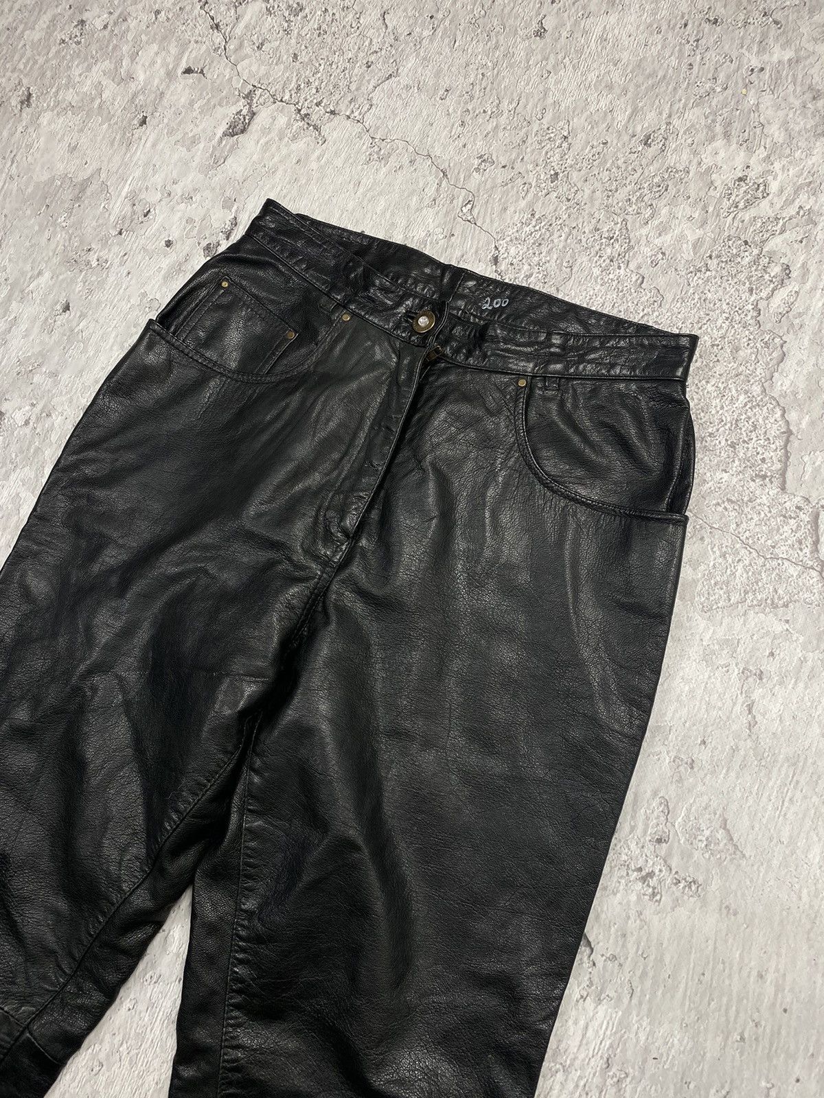 Leather × Vintage Vintage 90s LEATHER PANTS like Isabel Marant Margiela Size US 31 - 4 Thumbnail