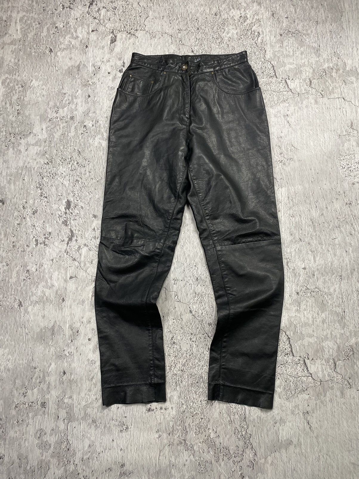 Leather × Vintage Vintage 90s LEATHER PANTS like Isabel Marant Margiela Size US 31 - 1 Thumbnail