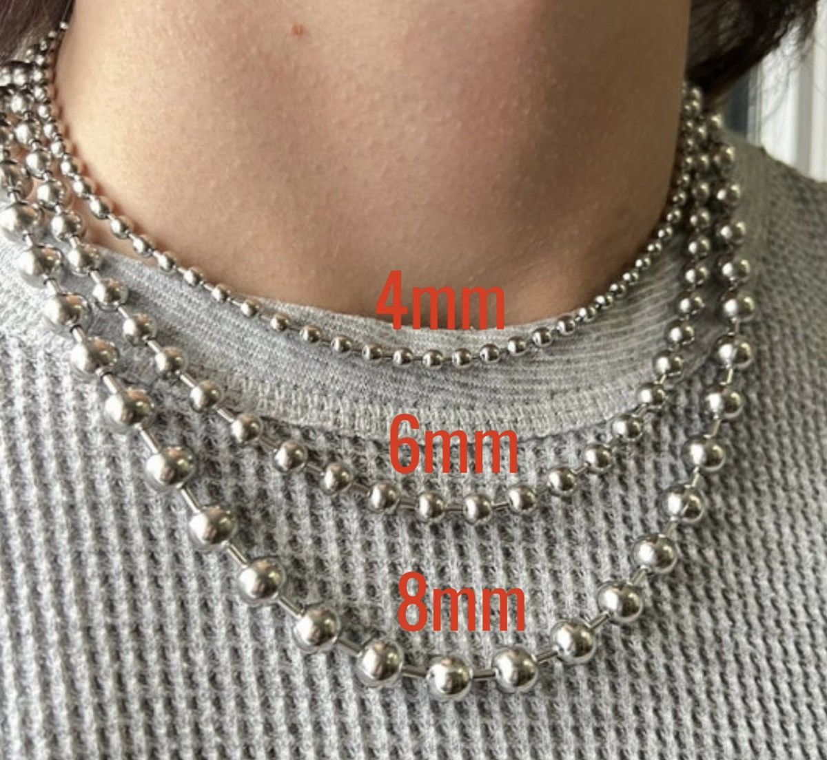 Jewelry 8mm ball chain necklace Size ONE SIZE - 2 Thumbnail