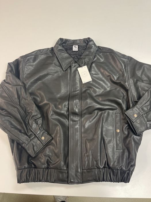 Nike Rare Stussy Nike leather jacket | Grailed