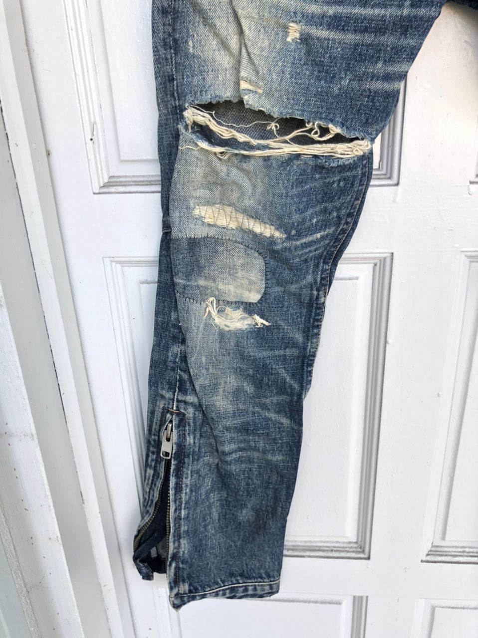 Hysteric Glamour × Japanese Brand RNA INC distressed denim /boro/ Sashiko very rare zip on leg Size US 31 - 5 Thumbnail