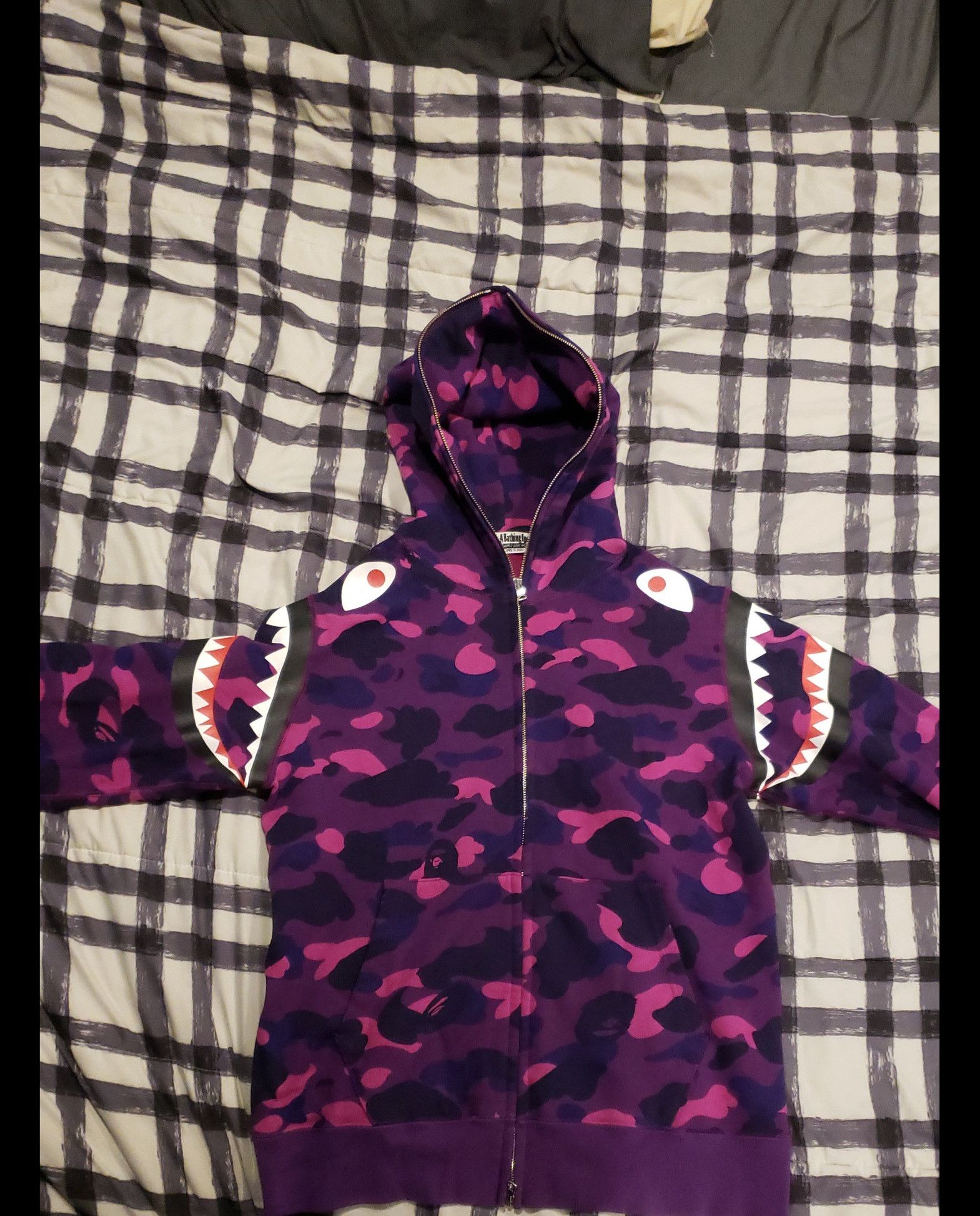 Bape BAPE Double Shoulder Shark full zip Hoodie purple camo Size US XL / EU 56 / 4 - 1 Thumbnail