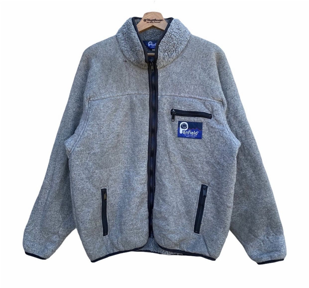 Vtg Penfield Wool Zipper Fleece Jacket Made in USA