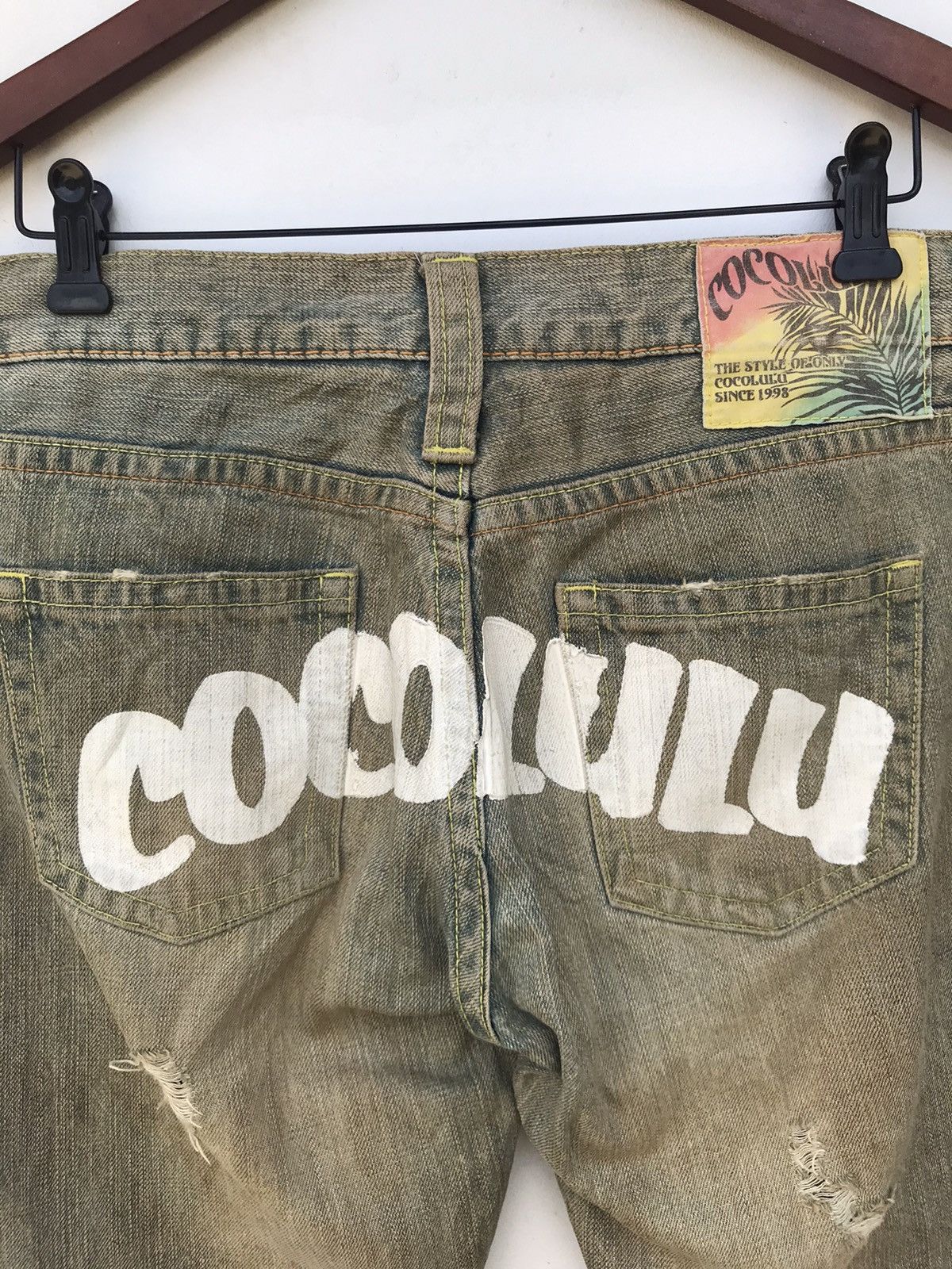 Vintage Vintage 90s Cocolulu Distressed Jeans Size US 34 / EU 50 - 10 Thumbnail