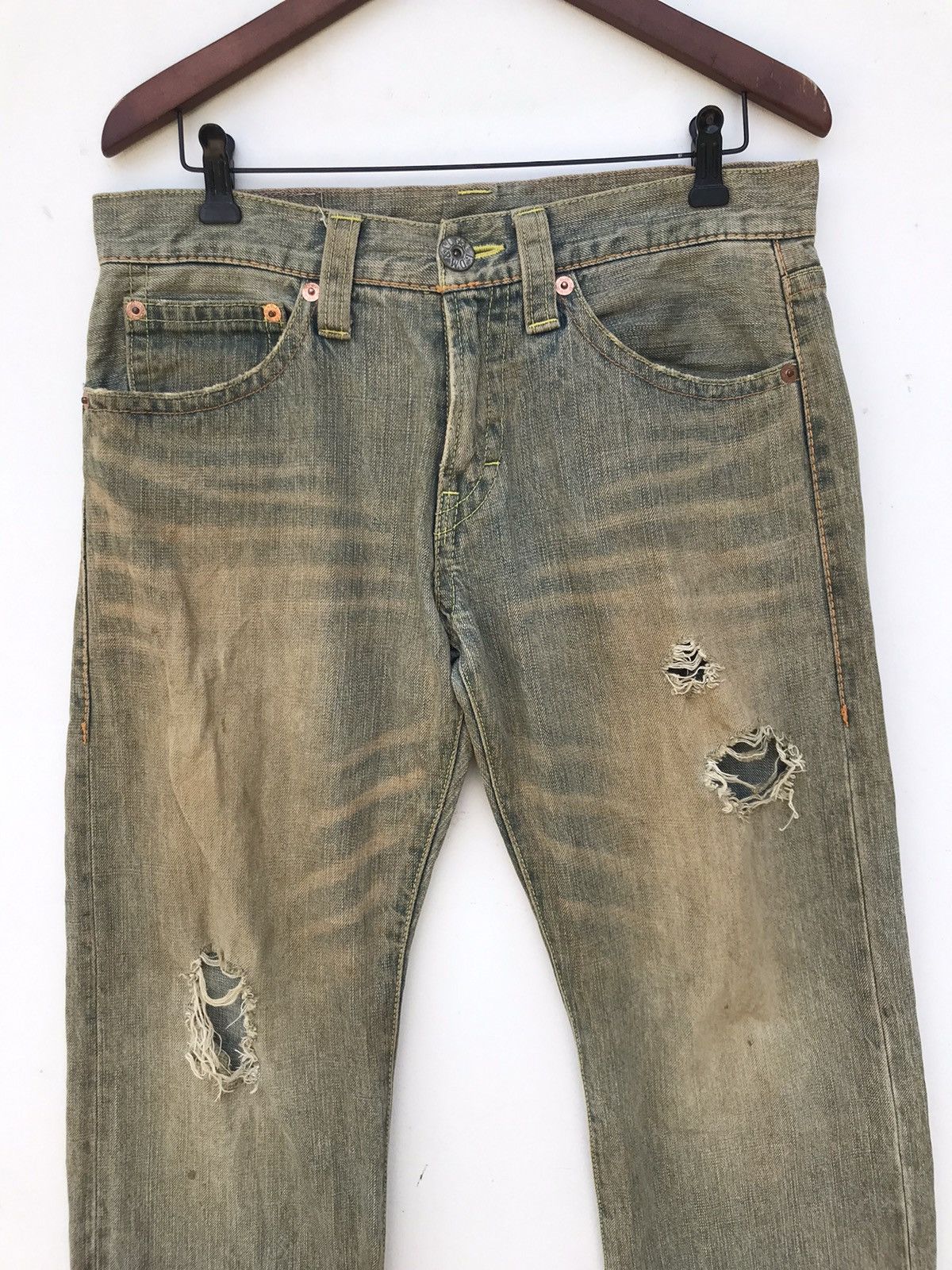 Vintage Vintage 90s Cocolulu Distressed Jeans Size US 34 / EU 50 - 7 Thumbnail