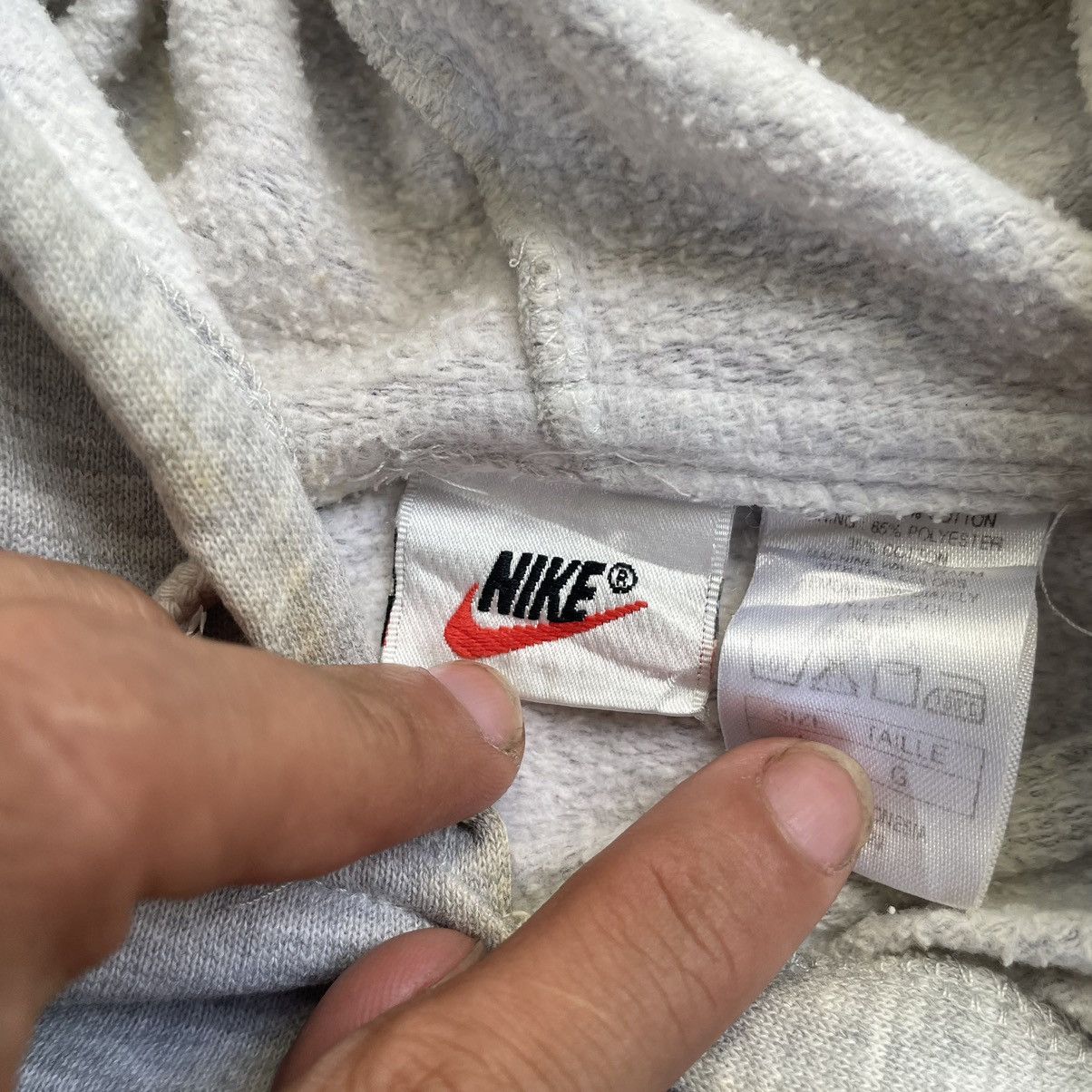 NBA × Nike × Vintage 💥90s Nike Basketball Sportswear Spellout Logo Hoodie Size US L / EU 52-54 / 3 - 10 Thumbnail