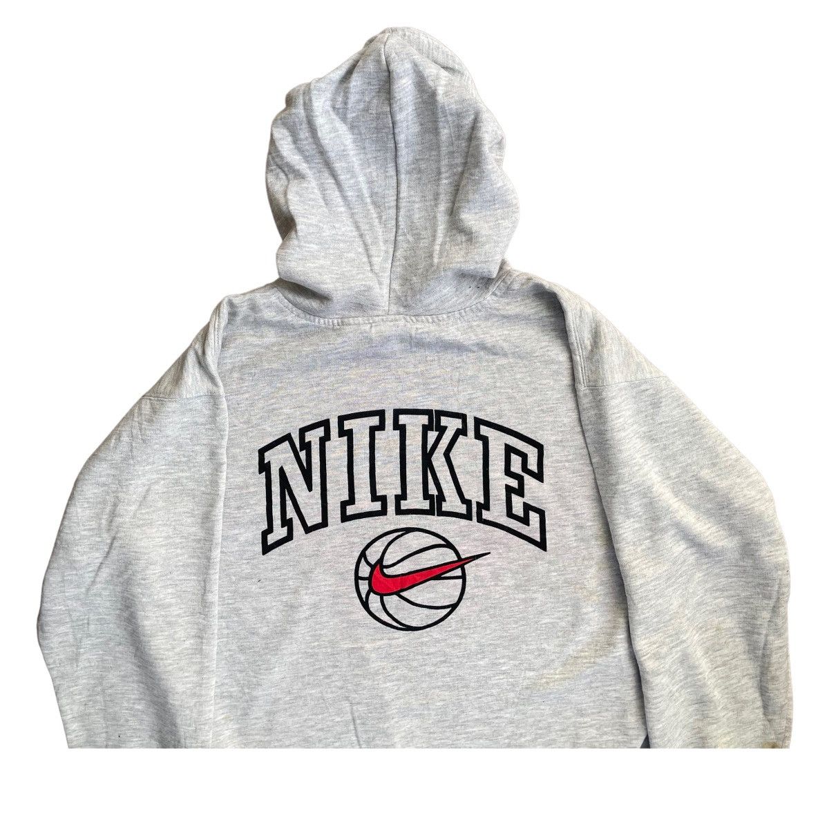 NBA × Nike × Vintage 💥90s Nike Basketball Sportswear Spellout Logo Hoodie Size US L / EU 52-54 / 3 - 4 Thumbnail