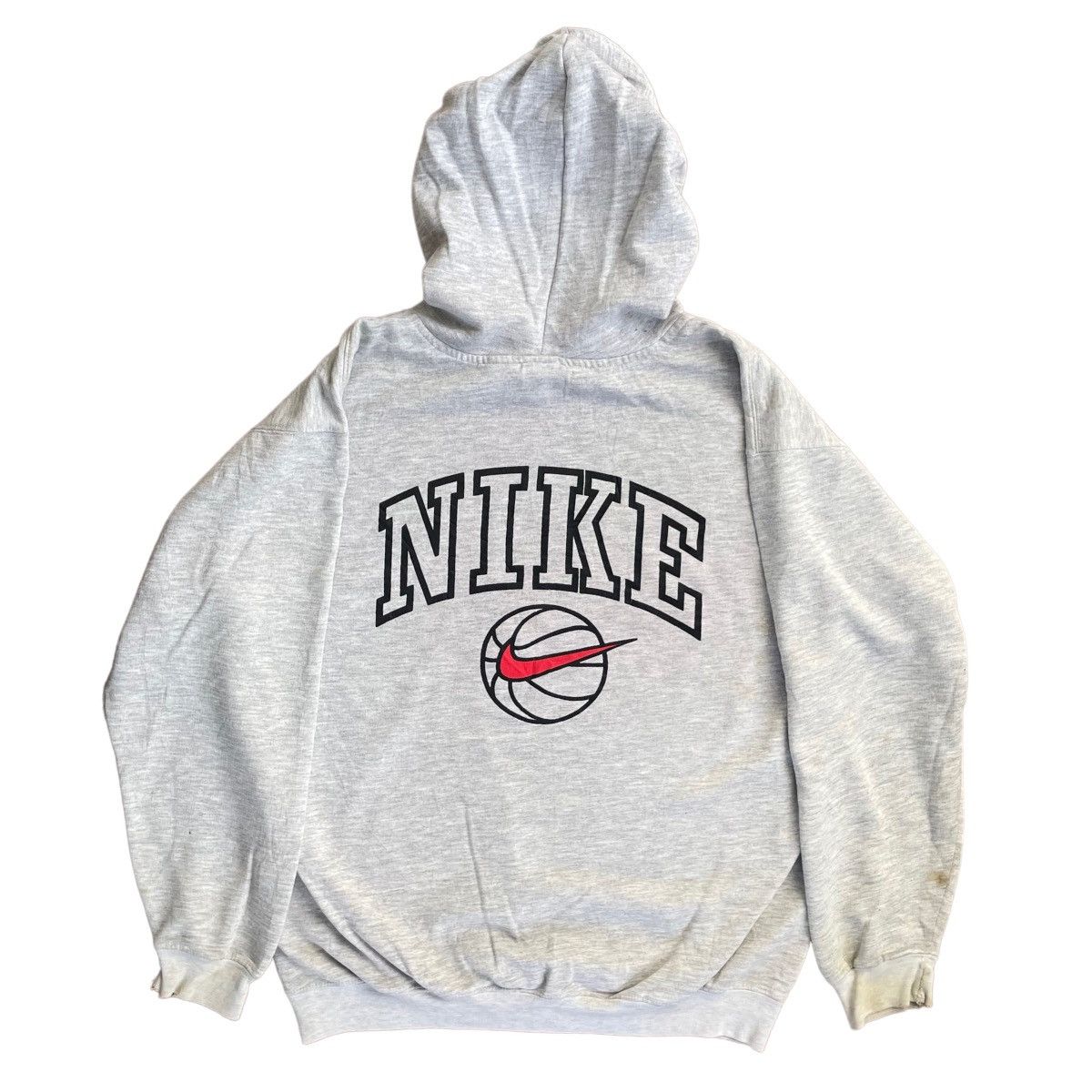 NBA × Nike × Vintage 💥90s Nike Basketball Sportswear Spellout Logo Hoodie Size US L / EU 52-54 / 3 - 1 Thumbnail