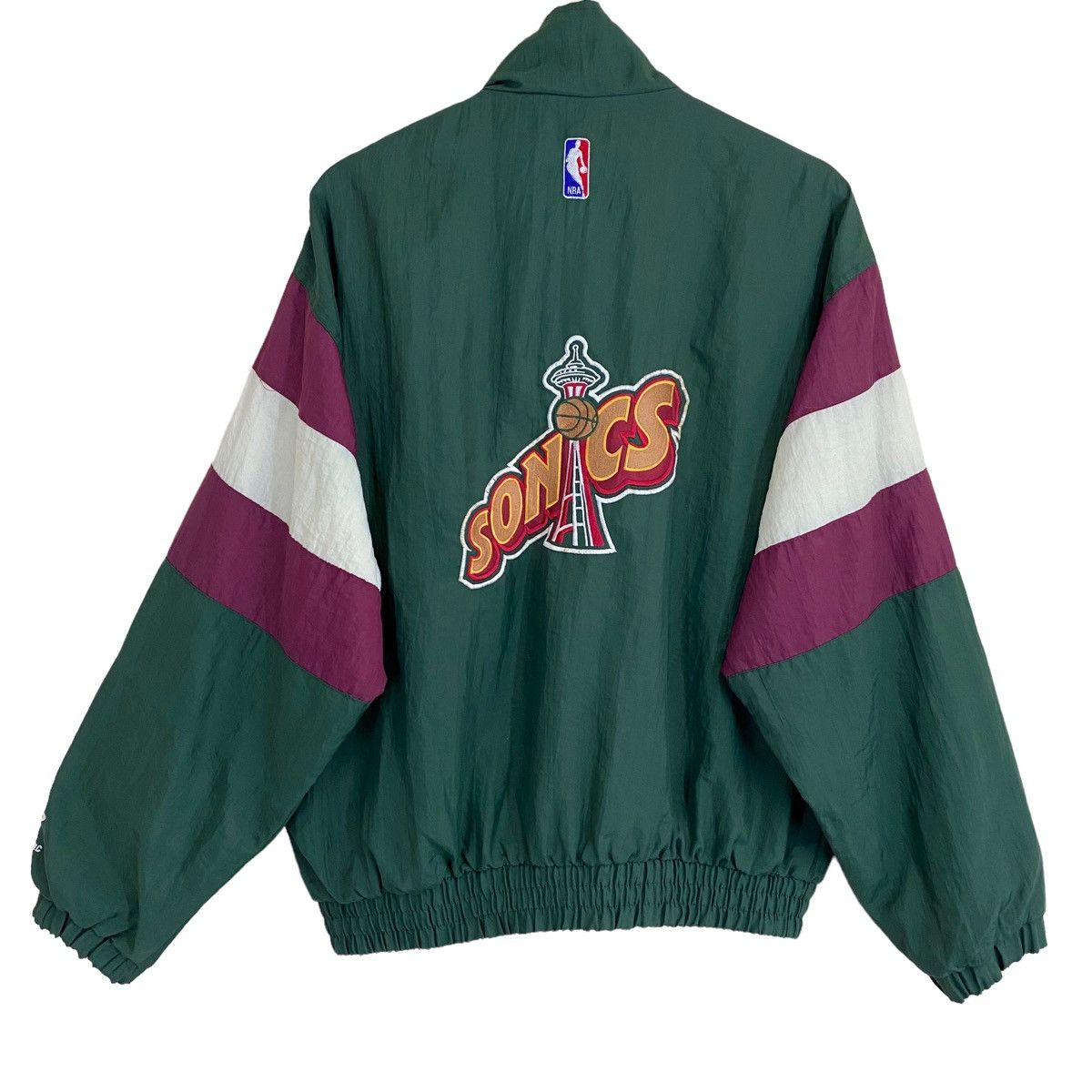 NBA Vintage 90s Seattle Sonics Big Logo Zipper Jacket Size M Size US M / EU 48-50 / 2 - 1 Thumbnail