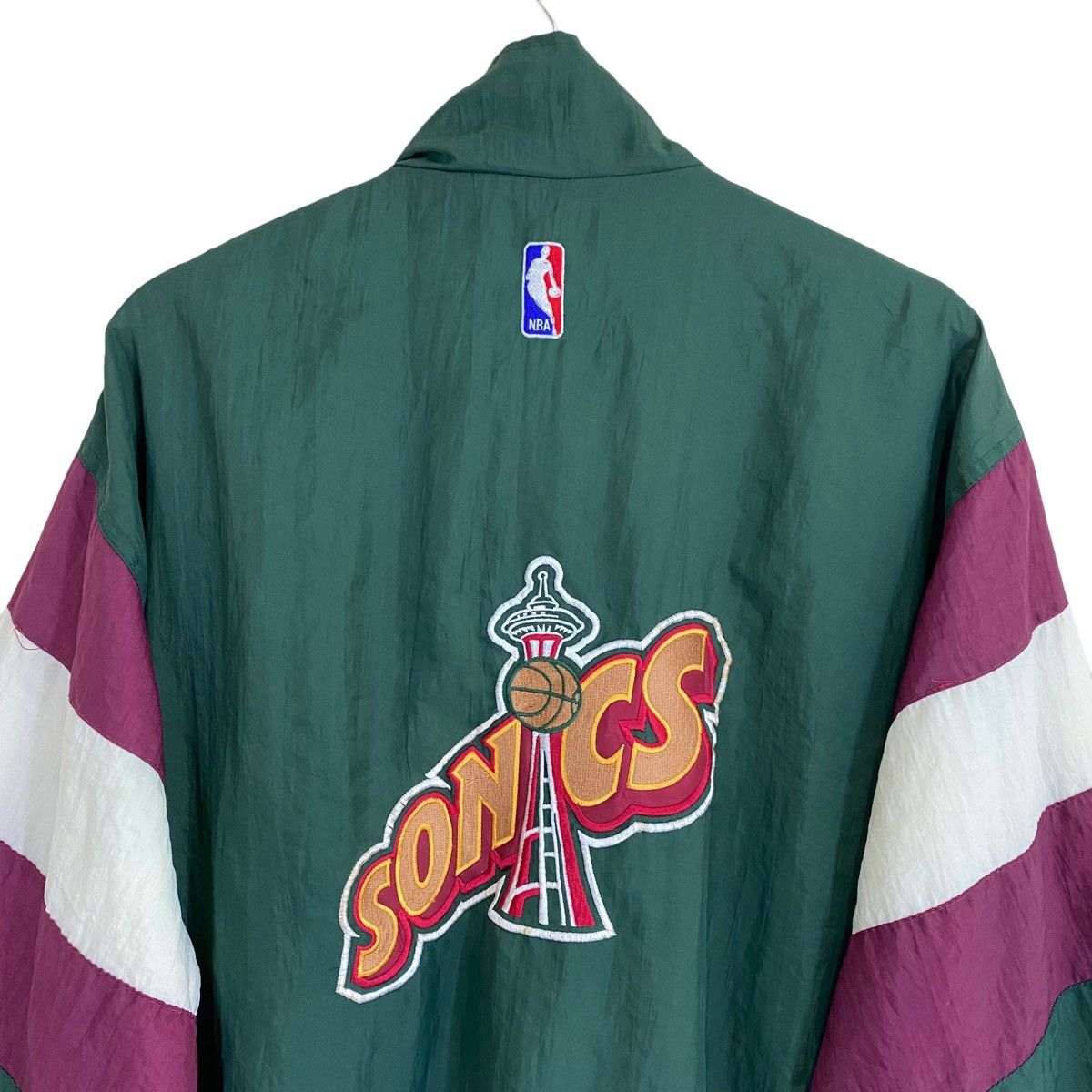 NBA Vintage 90s Seattle Sonics Big Logo Zipper Jacket Size M Size US M / EU 48-50 / 2 - 2 Thumbnail