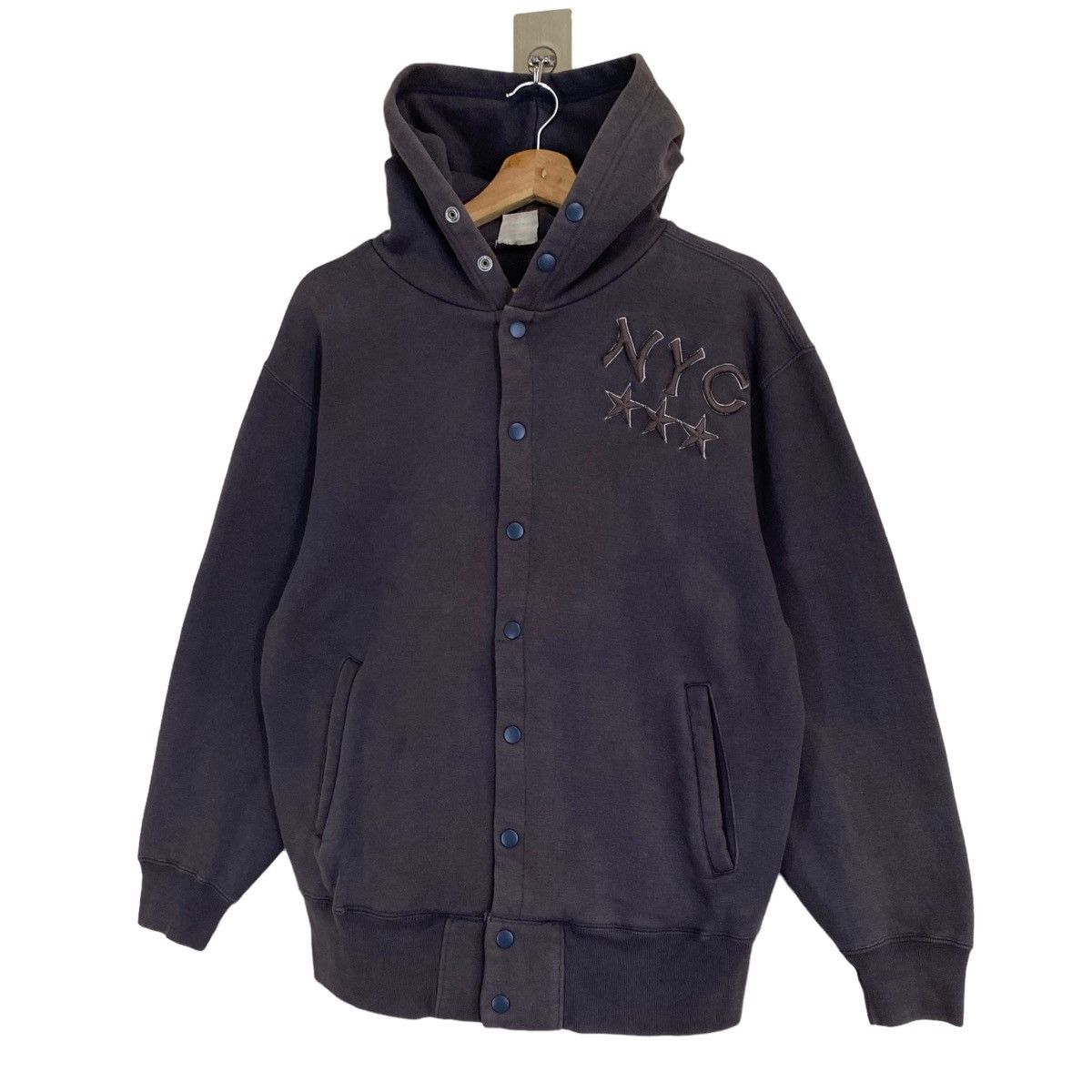 Japanese Brand × Vintage Vintage 90s Power To The People Varsity Hoodies Size M Size US M / EU 48-50 / 2 - 3 Thumbnail