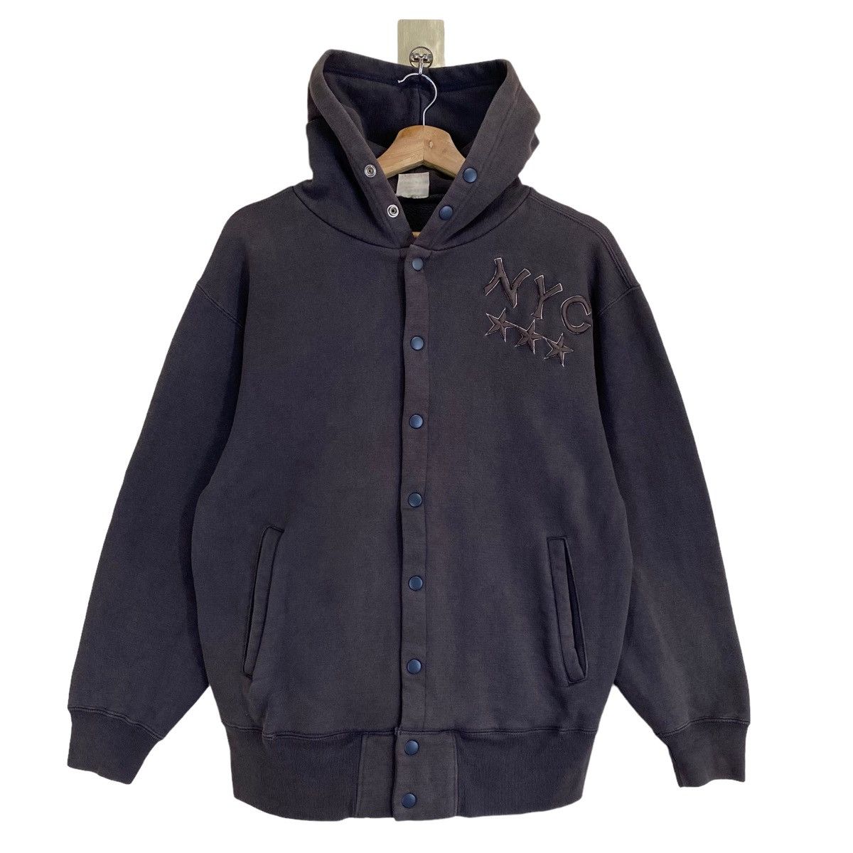 Japanese Brand × Vintage Vintage 90s Power To The People Varsity Hoodies Size M Size US M / EU 48-50 / 2 - 1 Thumbnail