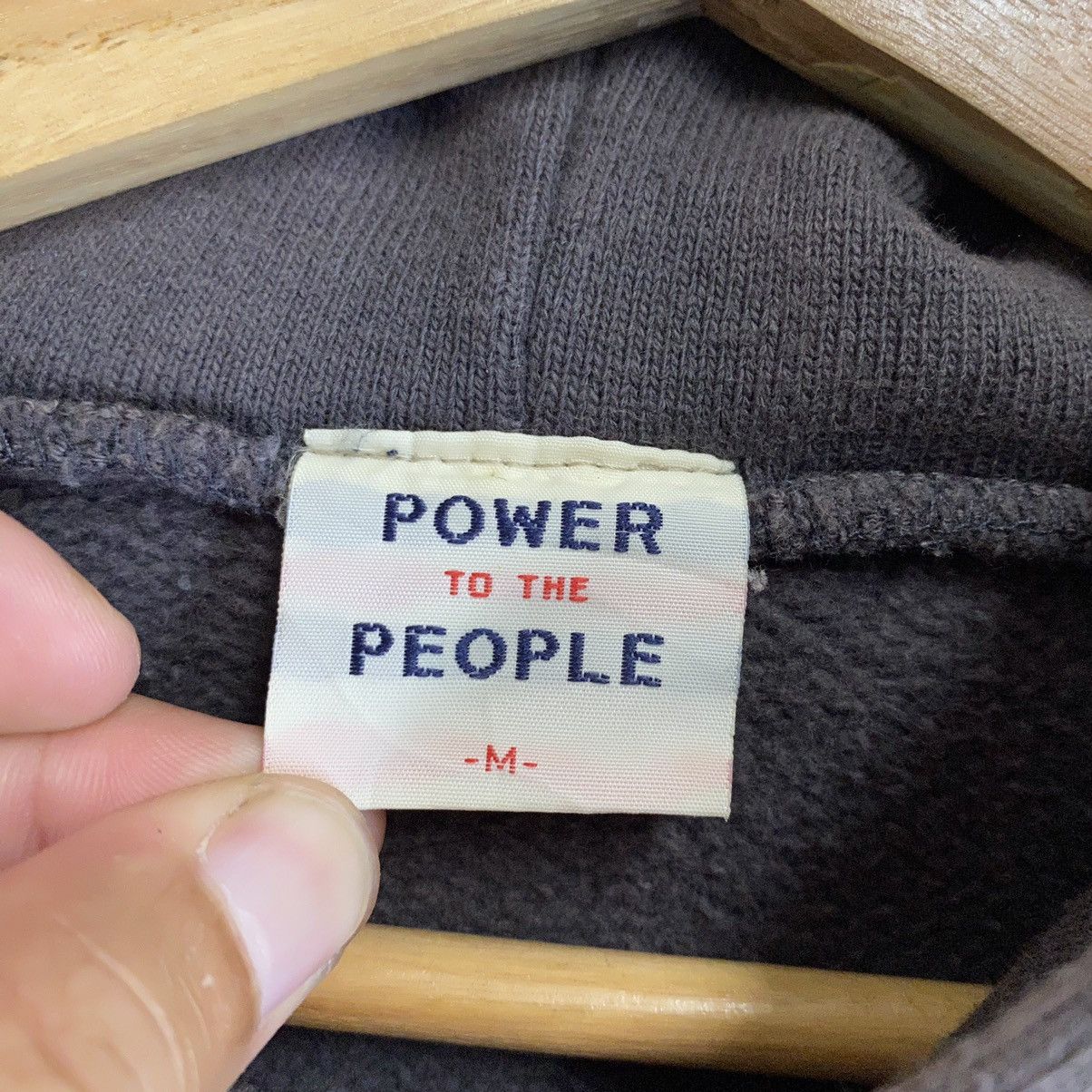 Japanese Brand × Vintage Vintage 90s Power To The People Varsity Hoodies Size M Size US M / EU 48-50 / 2 - 8 Thumbnail