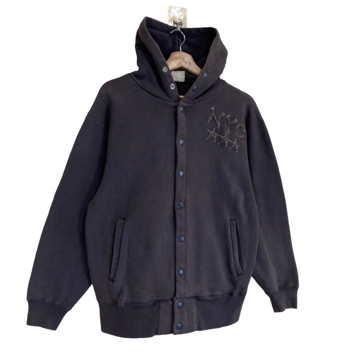 Japanese Brand × Vintage Vintage 90s Power To The People Varsity Hoodies Size M Size US M / EU 48-50 / 2 - 2 Thumbnail