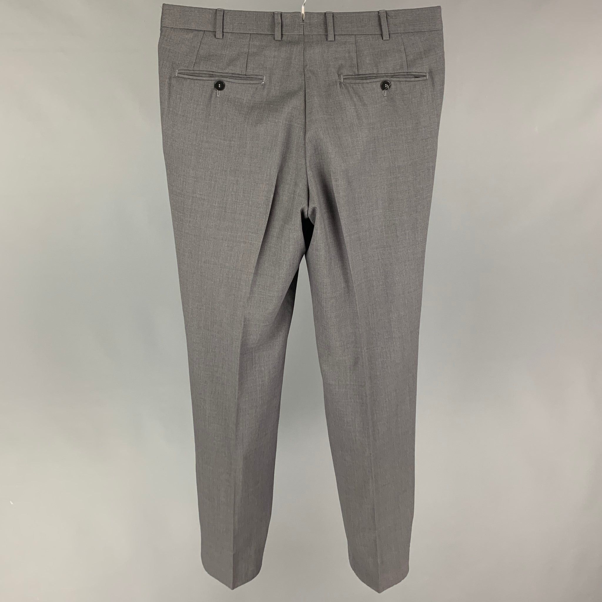 Isaia ISAIA Gray Lana Wool Dress Pants Size US 32 / EU 48 - 2 Thumbnail