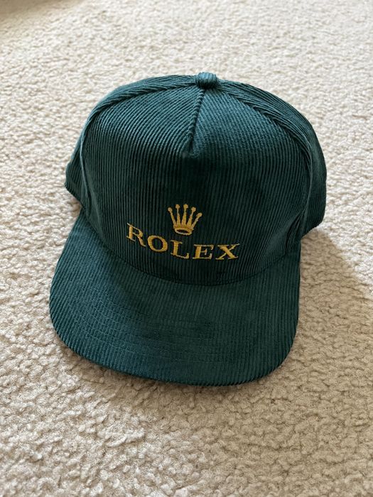 Vintage Rolex logo bootleg vintage high profile corduroy cap hat