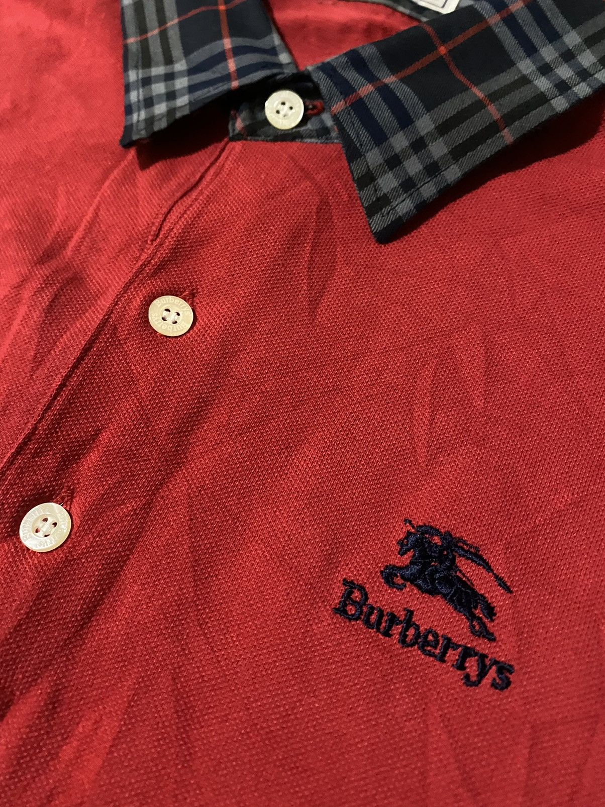Burberry × Vintage Vintage Burberrys Polo Shirt Size US XL / EU 56 / 4 - 3 Thumbnail