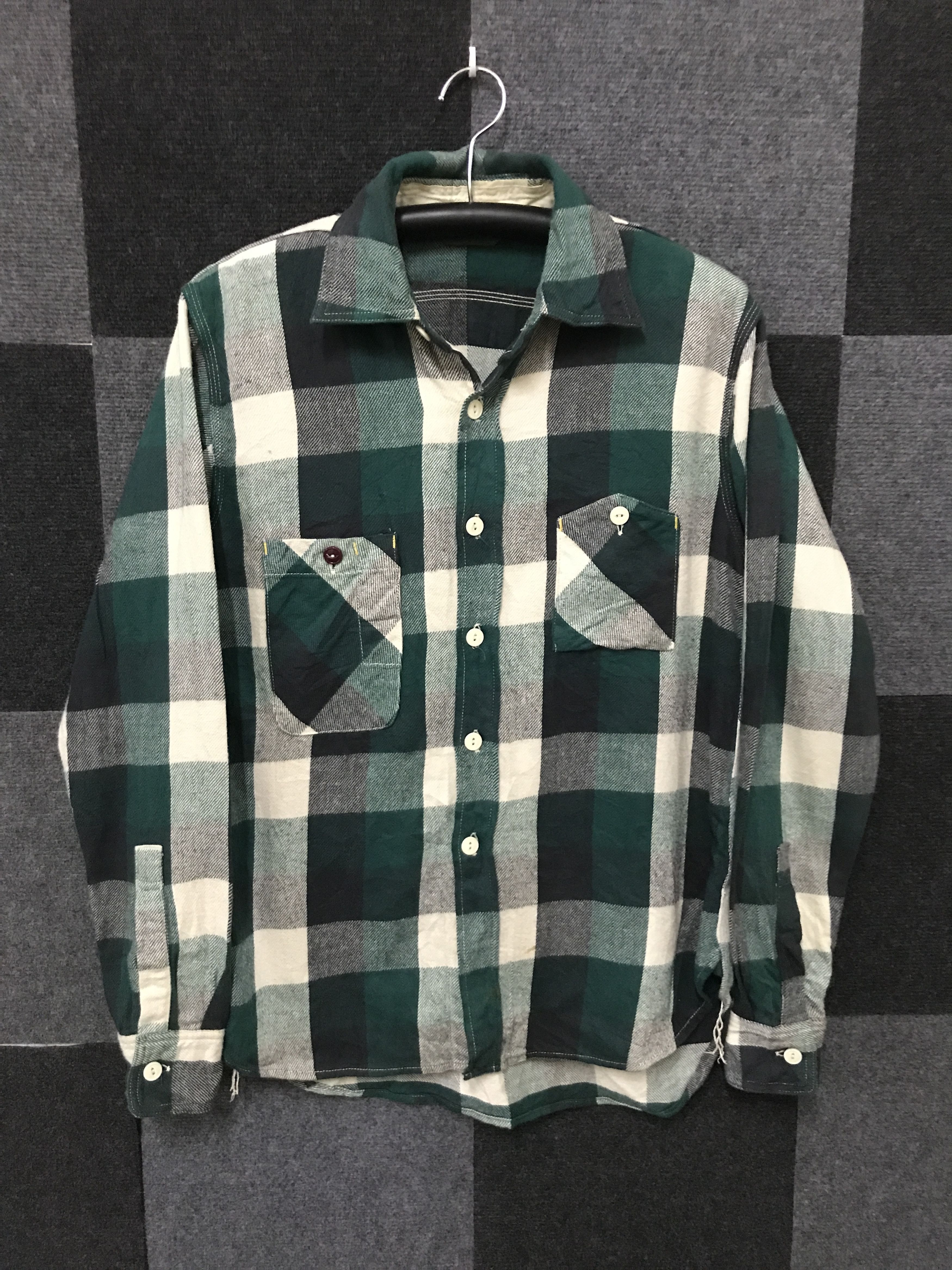 FOB Factory S5 FOB FACTORY Green Plaid Flannel Size US S / EU 44-46 / 1 - 1 Thumbnail