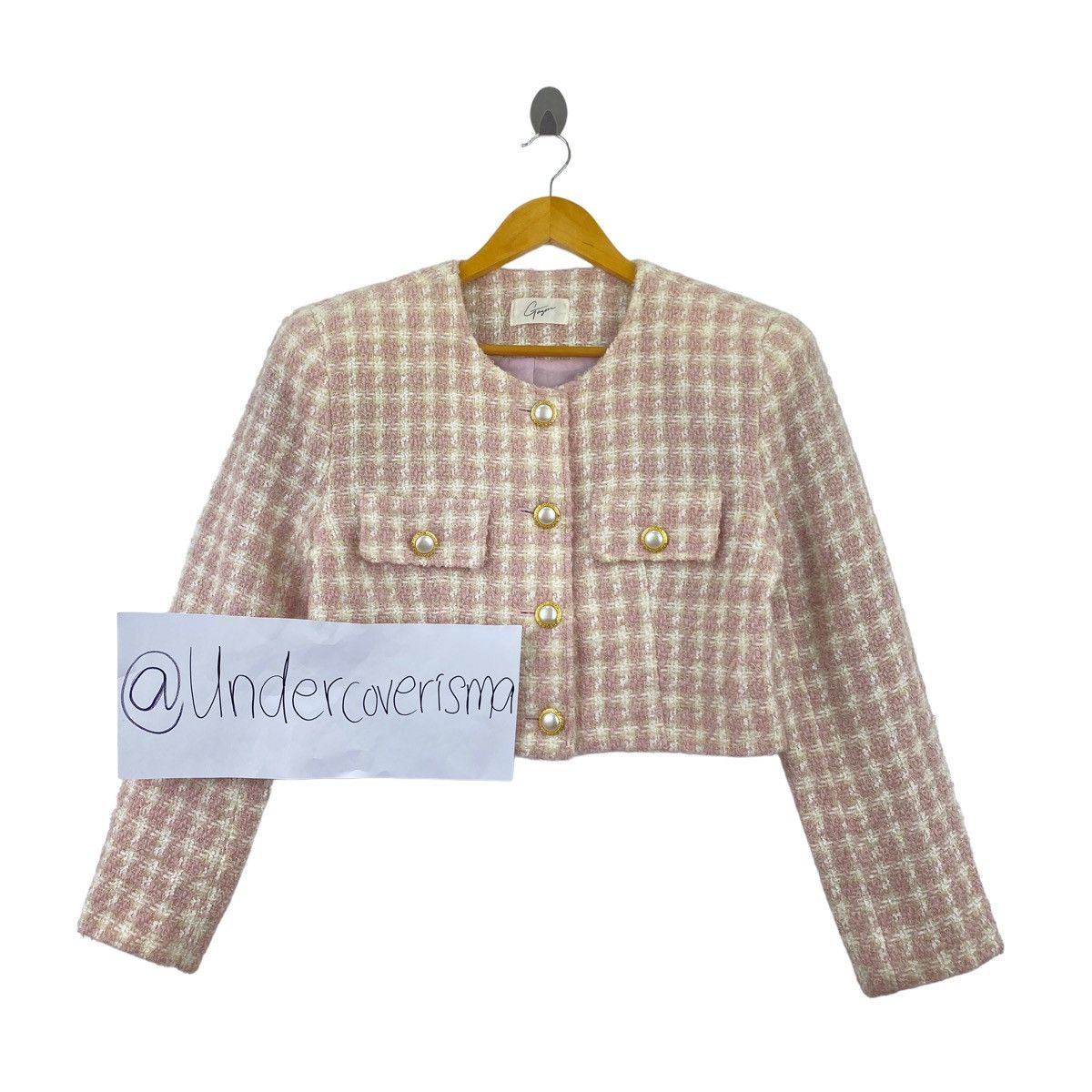 Japanese Brand GOZAN Japan Brand Tartan Check Wool Crop Top Tweed Blazer Size S / US 4 / IT 40 - 1 Thumbnail