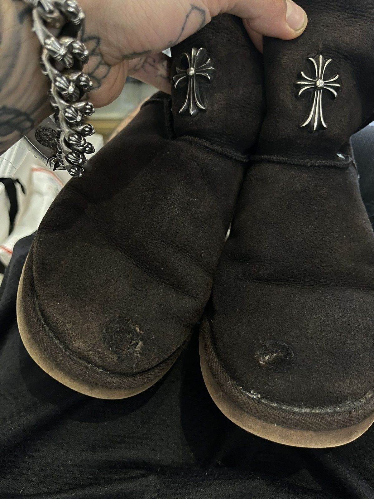 Chrome Hearts × Ugg Chrome Hearts X Uggs US8-8.5 Brown Cross Boots Size US 8 / EU 41 - 16 Thumbnail