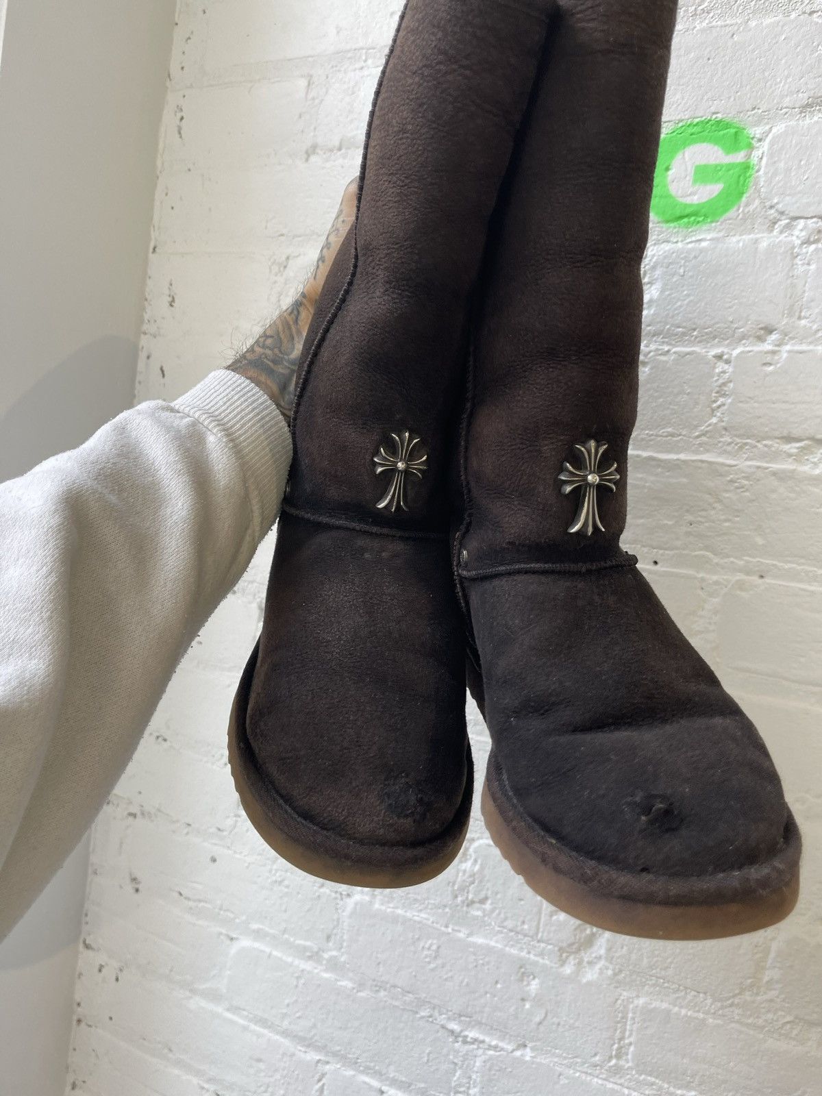Chrome Hearts × Ugg Chrome Hearts X Uggs US8-8.5 Brown Cross Boots Size US 8 / EU 41 - 3 Thumbnail