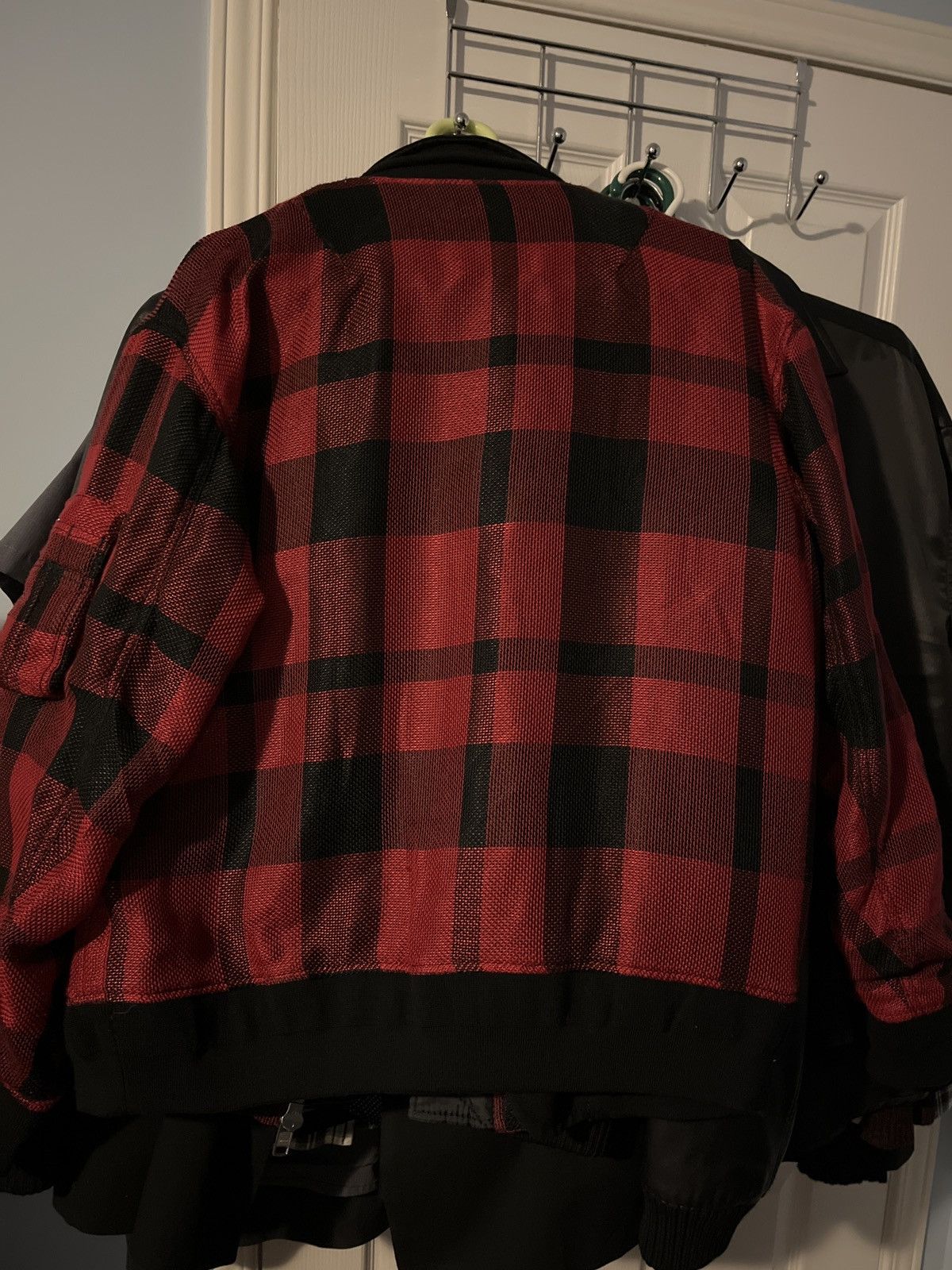 Sacai Sacai Rare Mesh Red and Black Checkered Bomber Size US M / EU 48-50 / 2 - 2 Thumbnail