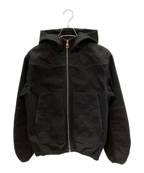 Louis Vuitton LOUIS VUITTON monogram detail hooded denim jacket black