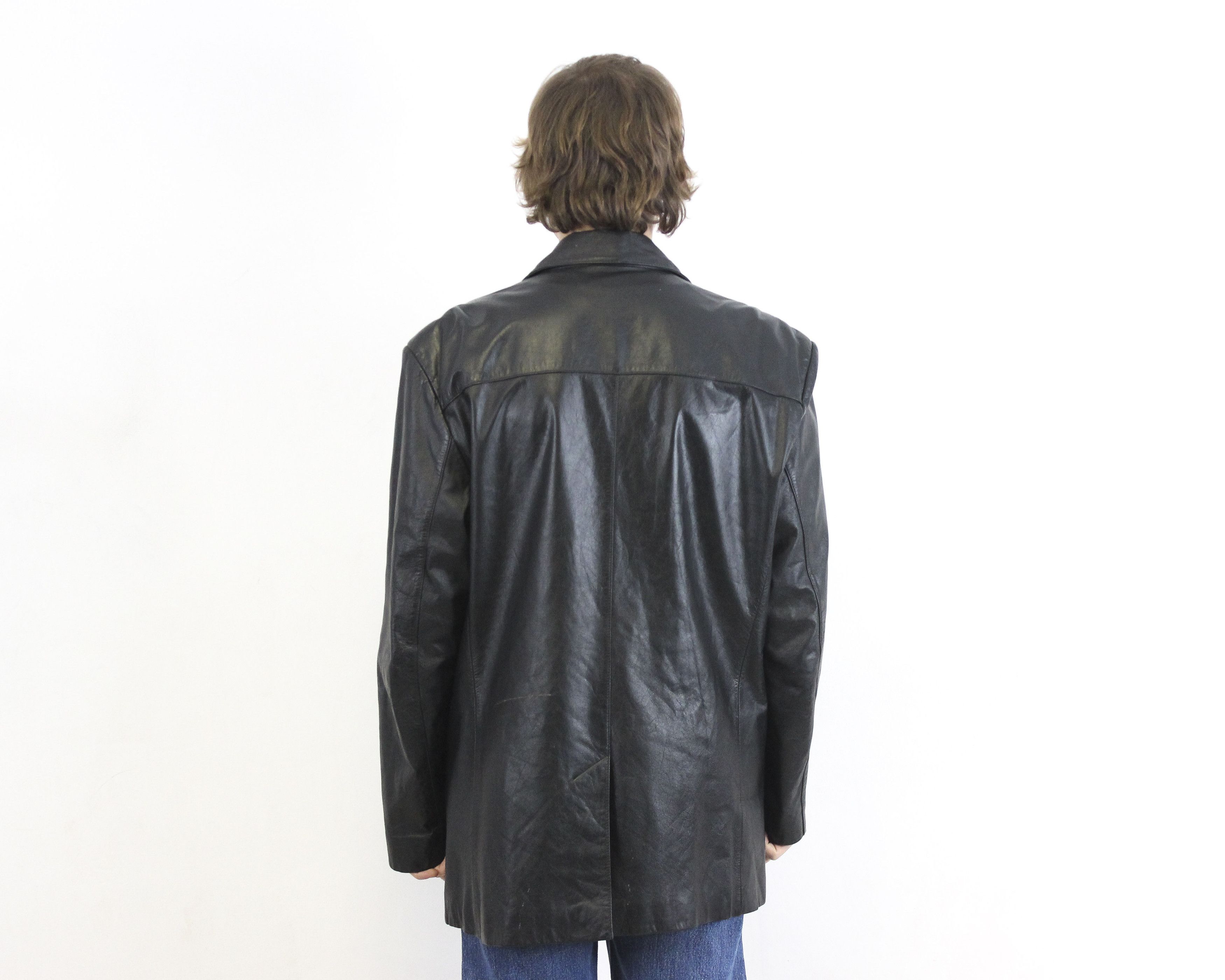 Band Tees × Vintage ROCK'N BLUE Genuine Leather EU 52 Over Coat Jacket Blazer Size US L / EU 52-54 / 3 - 4 Thumbnail