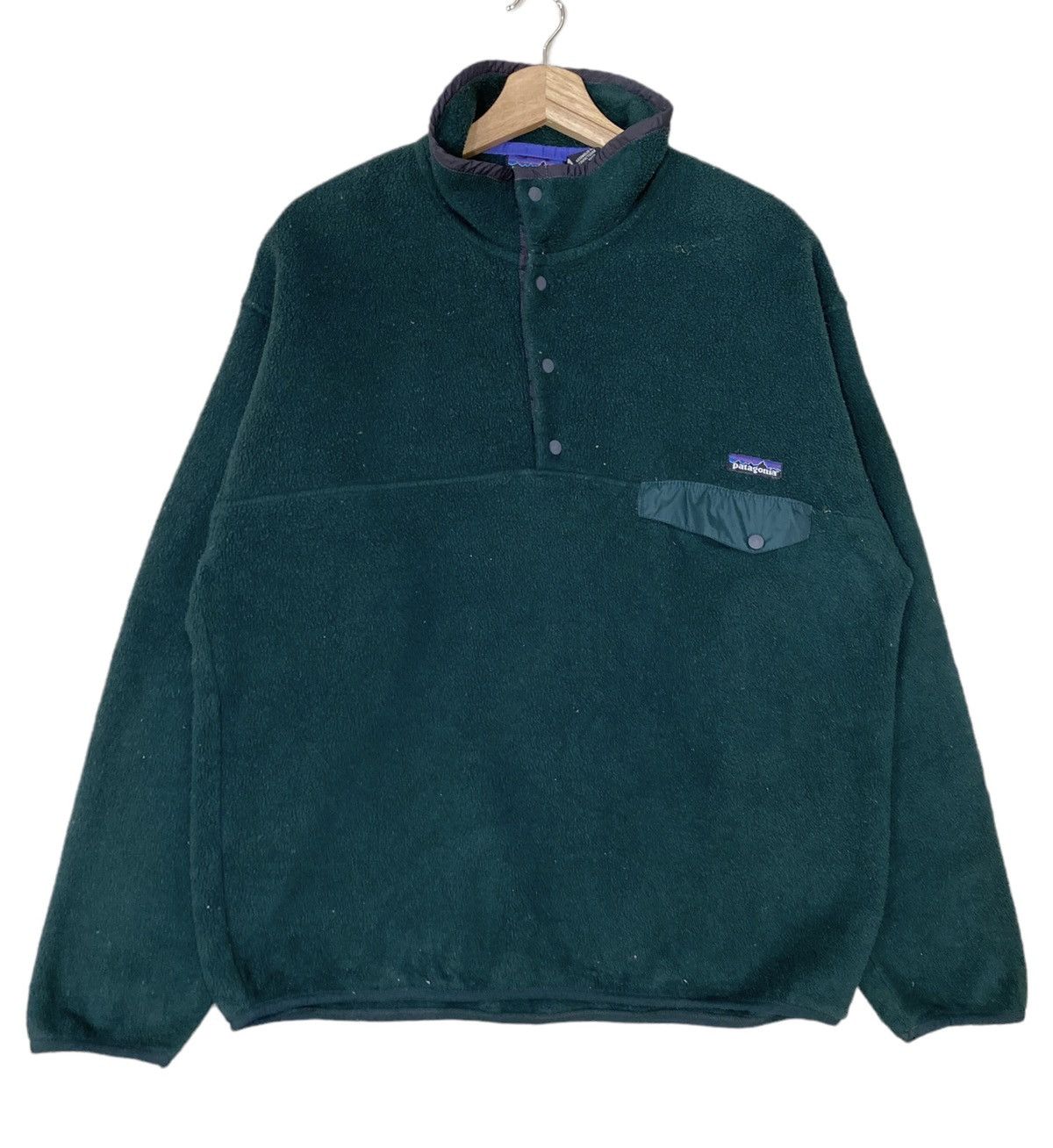 Patagonia ❄️PATAGONIA HALF DEEP PILED GREEN FLEECE JACKET Size US L / EU 52-54 / 3 - 4 Thumbnail