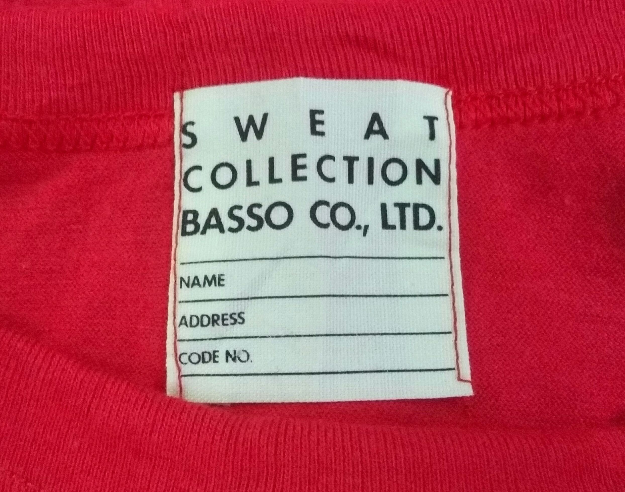 BSO SWEAT COLLECTION BASSO CO.,LTD T-SHIRT MADE IN JAPAN