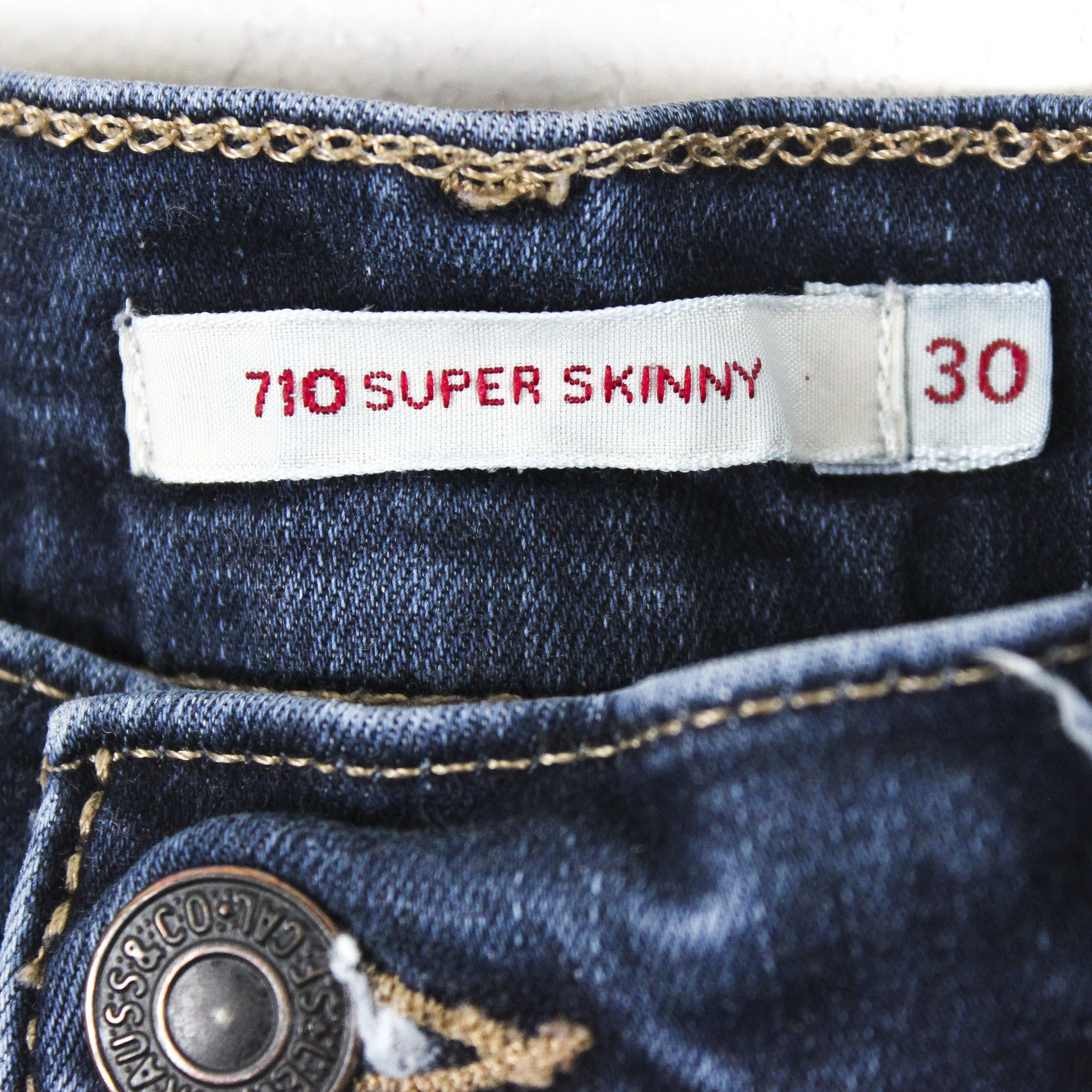 Levi's Premium 710 Super Skinny W30 L32 Jeans Trousers Pants Denim Size 30" / US 8 / IT 44 - 6 Thumbnail